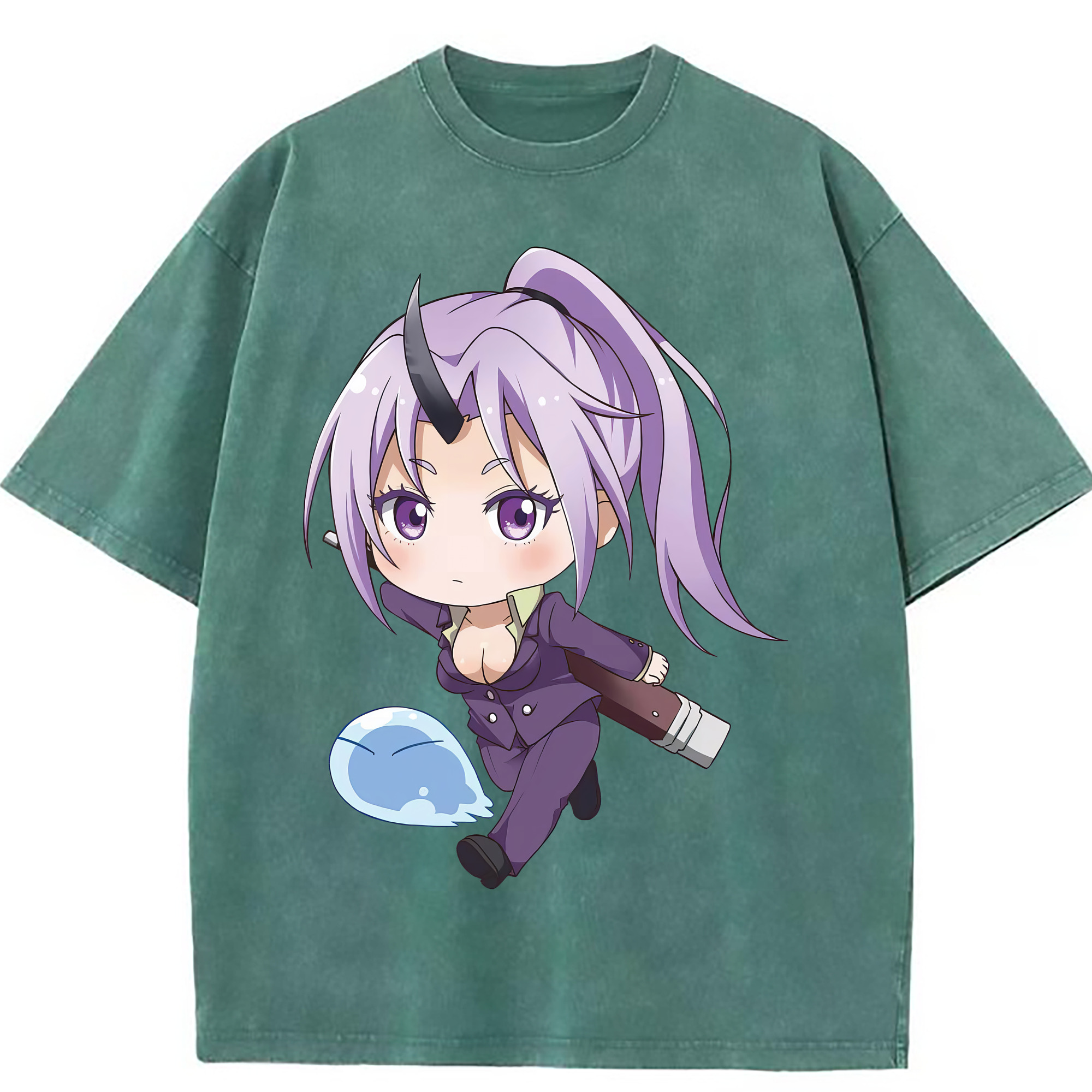 （画像用） 転スラ Regarding Reincarnated to Slime 綿100% ヴィンテージ風 半袖Tシャツ（フロントプリント）